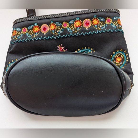 Vintage Liz Claiborne Black Paisley Embroidered & Embellished Purse/Bag - Picture 12 of 14